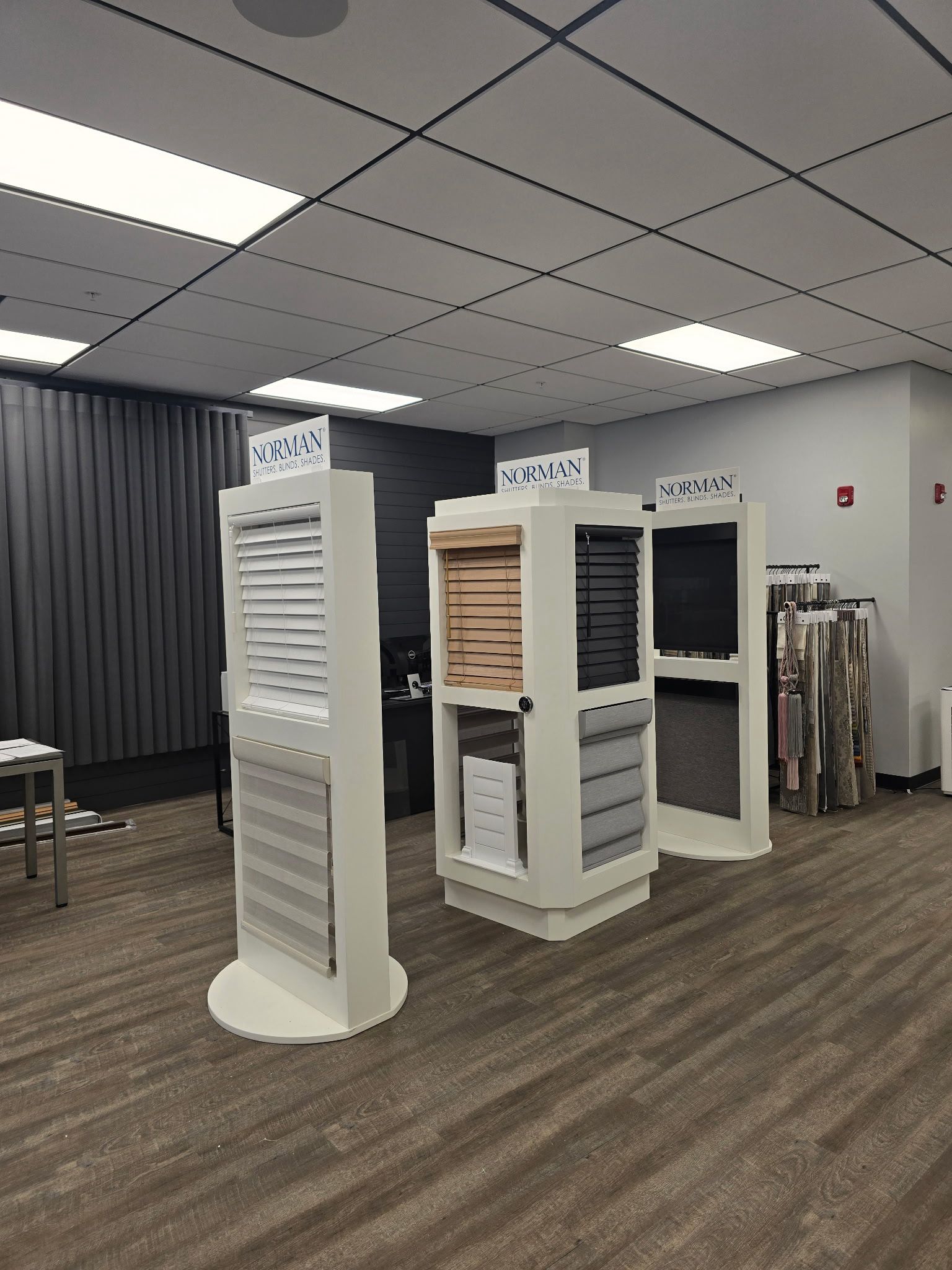 Plantation-style shutters on display in the Aurora showroom